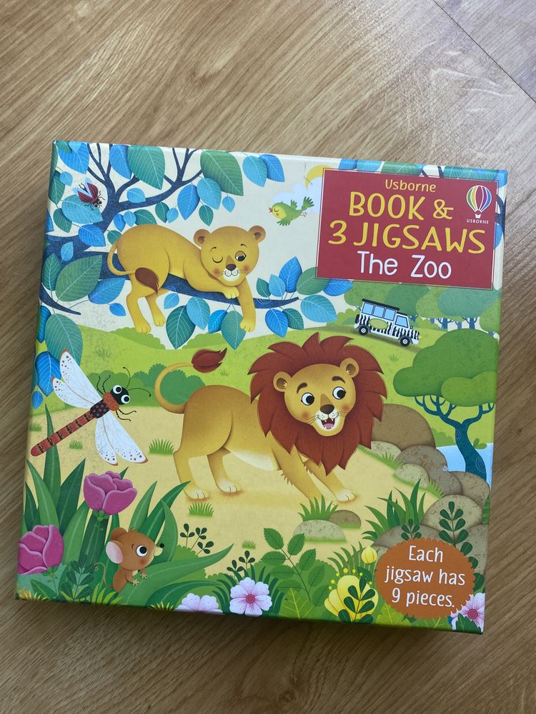 Usborne książeczka plus puzzle the zoo komplet zadbany