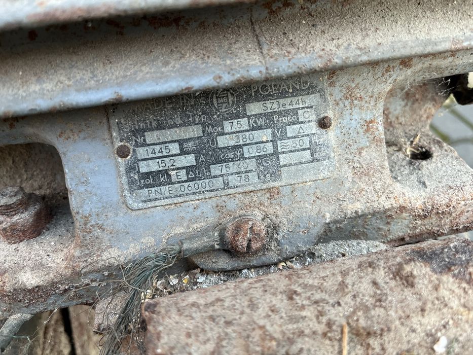 Silnik 7,5 kw 1450 obr. 3F na wozku +kabel