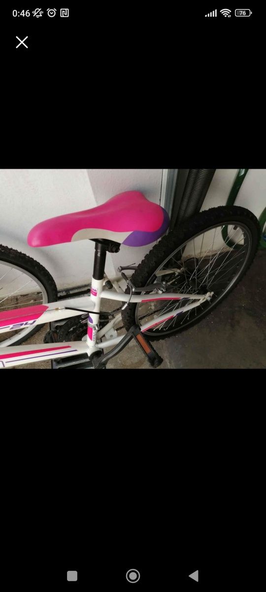 Bicicleta mulher/criança grande cor de rosa