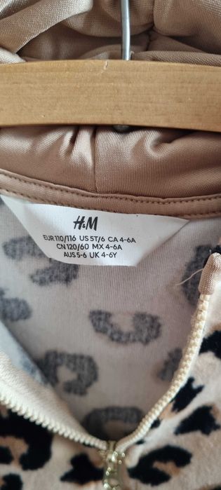 Welurowa bluza HM dziewczęcar 110/116