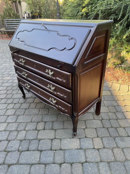Sekretarzyk w stylu ludwikowskim brązowy Ludwik XV