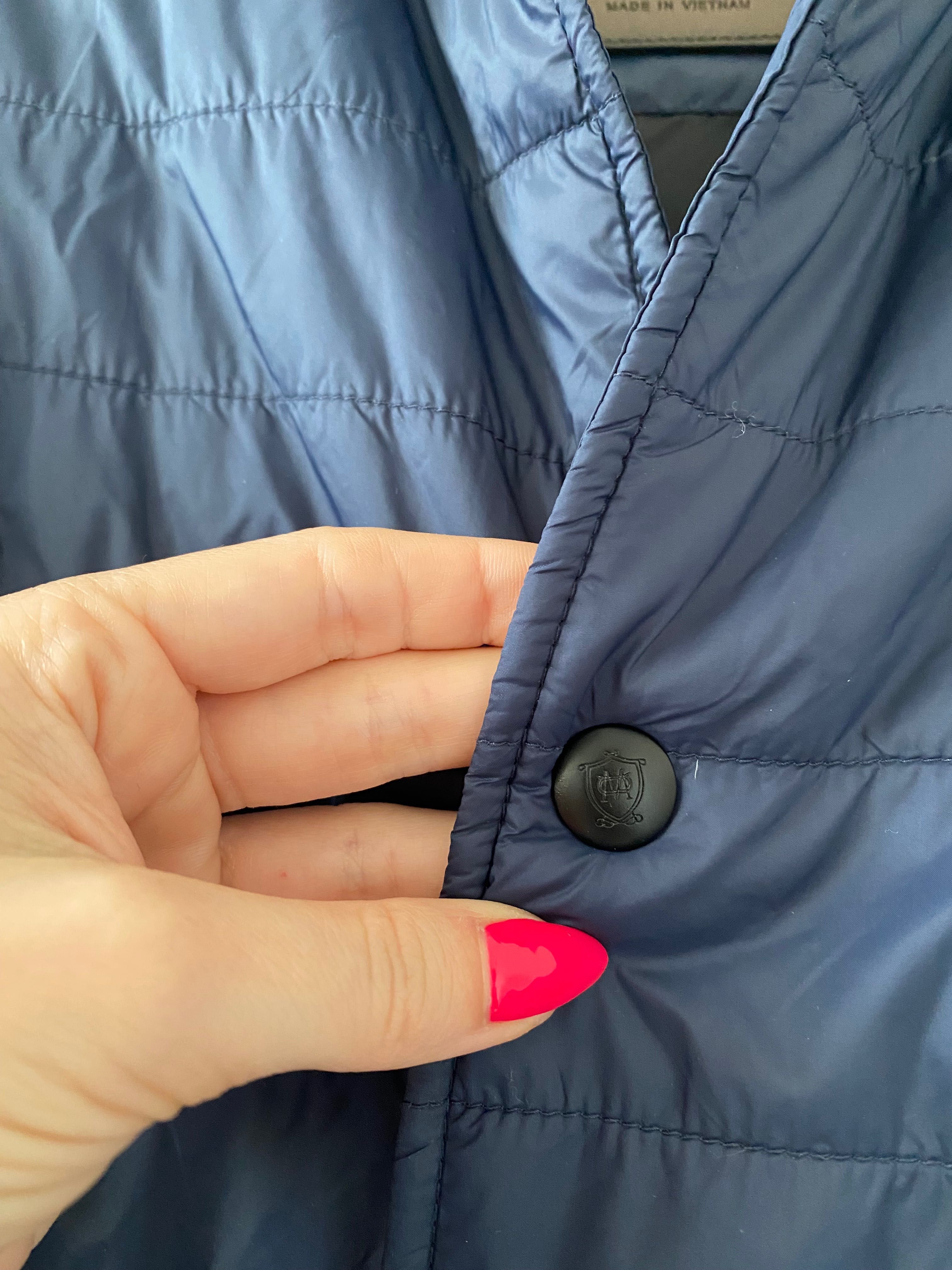 Massimo Dutti kurtka przejściowa wiosenna męska granatowa puch L
