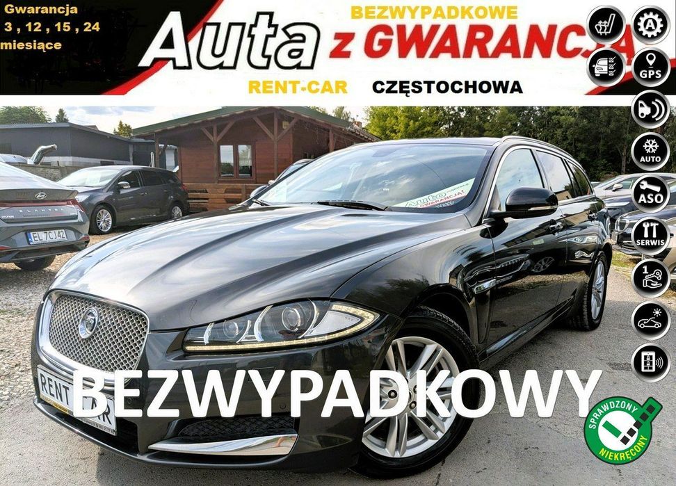 Jaguar XF 2.2D*163PS*Bezwypadkowy*Biksenon*Skóra*Serwis*Navi*VIP GWARANCJA24M