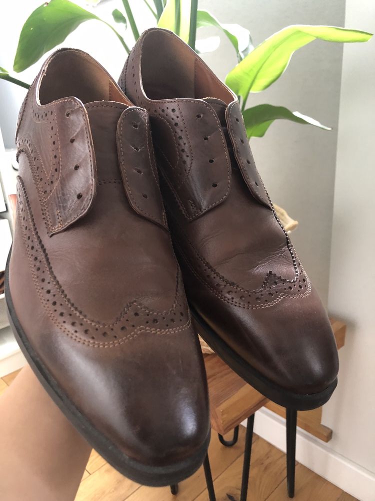 Eleganckie skórzane buty męskie 44