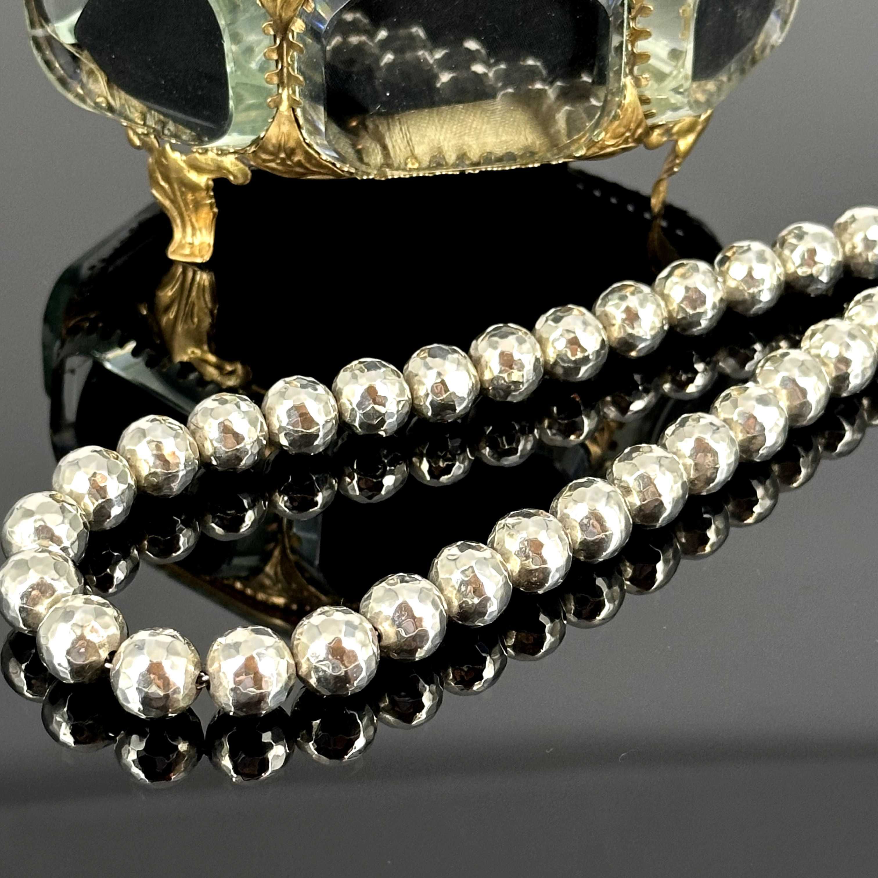 Srebro - Srebrne naszyjnik z korali srebrnych - próba srebra 925