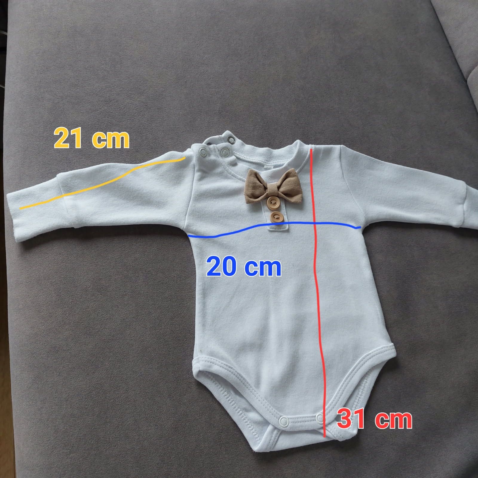 Piękne ubranko do chrztu dla chłopca r. 56cm