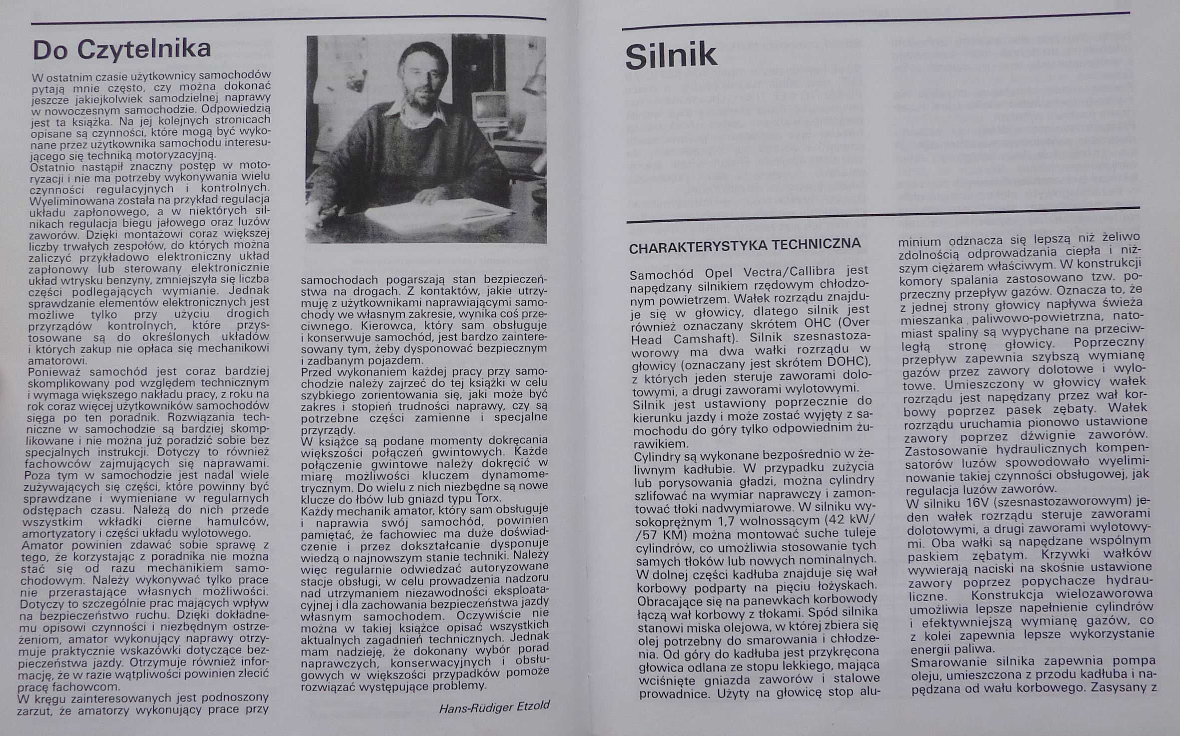 OPEL VECTRA i CALIBRA - Sam naprawiam samochód - H.R. Etzold