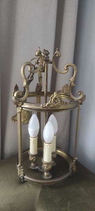Żyrandol XL retro vintage lampion mosiądz Latarnia Styl francuski