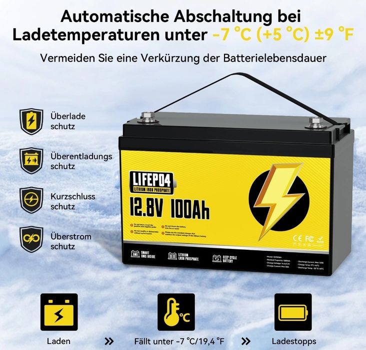 12 В 100 А·ч LiFePO4 литиевый аккумулятор BMS аккумулятор солнечная си