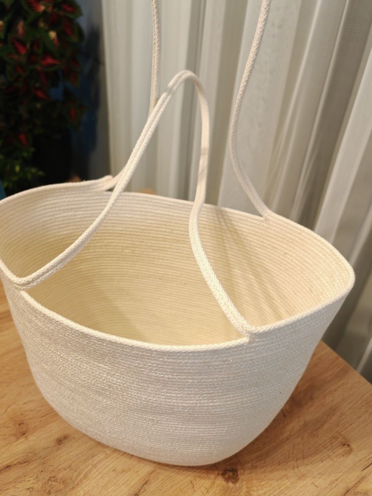 Torba ze sznurka bawełnianego zakupowa handmade sznurek bawełniany