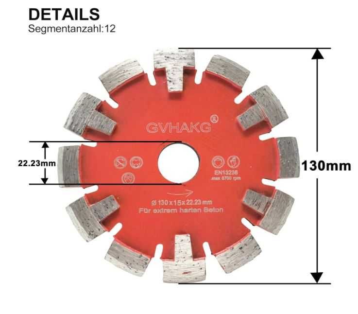Frez do rowków pod ogrzewanie podłogowe 130 x 15 x 22,23 mm GVHAKG