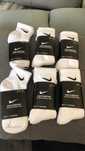 9 par skarpet Nike z czystego bawełny. Białe, krótkie, Rozmiar M / L