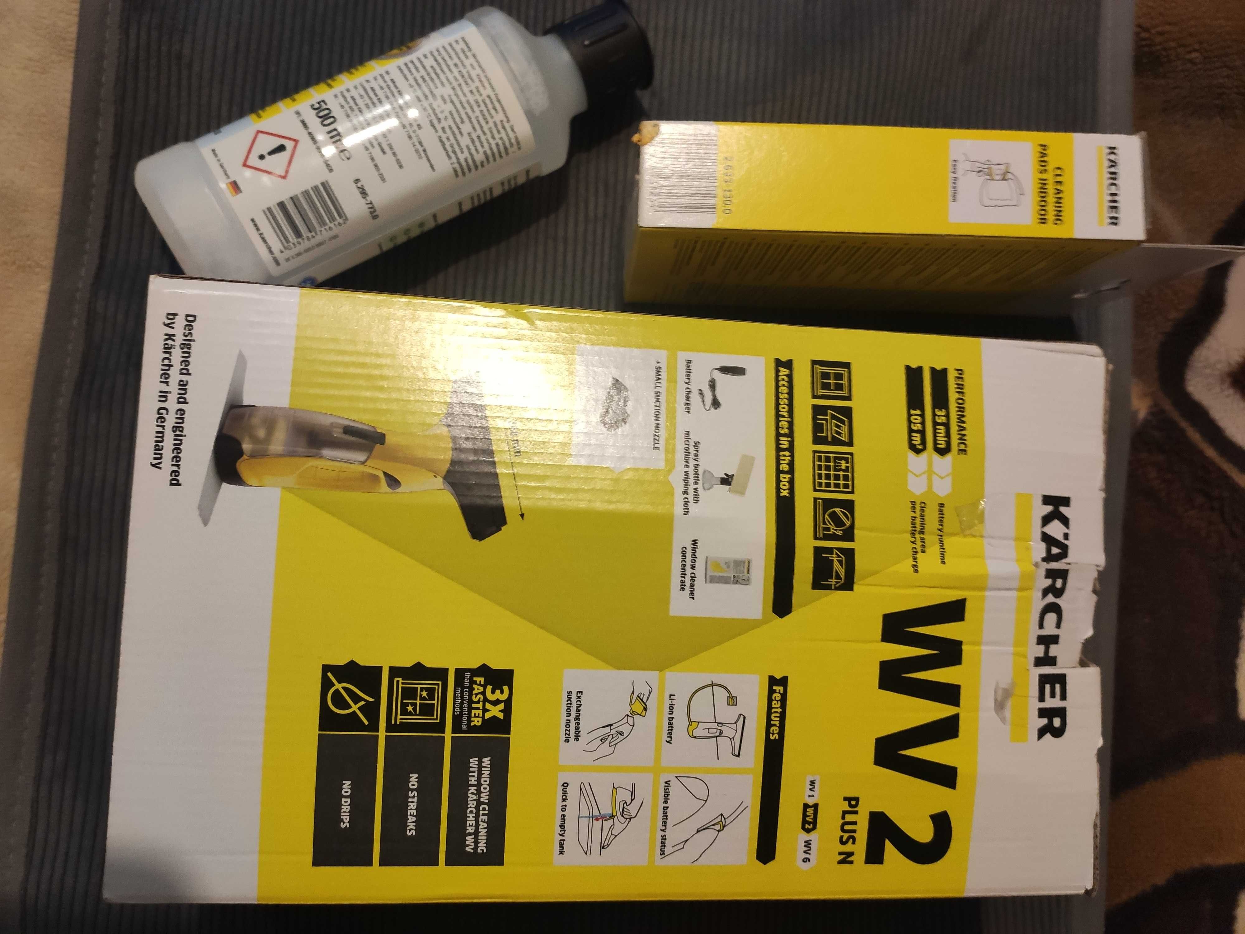 Myjka Karcher wv2 plus N+płyn+2xpad-milrofibra