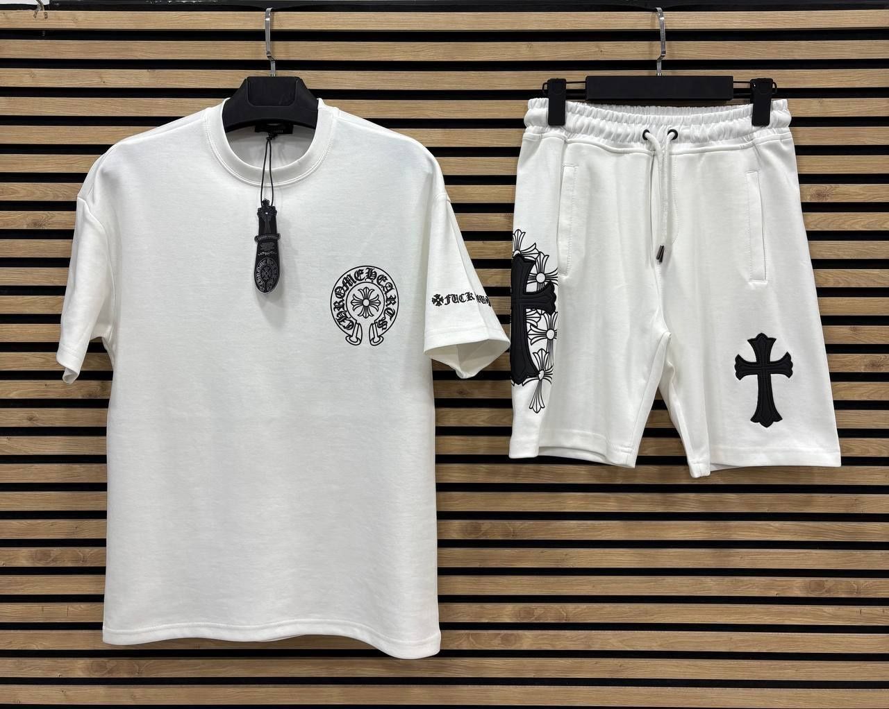 Топ літній костюм chrome hearts  футболка шорти  розмір  S-XXL