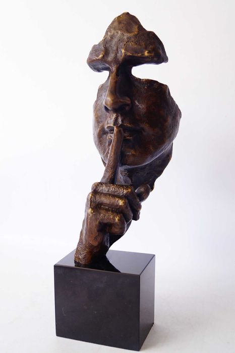 Figura z brązu rzeźba SALVADOR DALI cisza - maska 2
