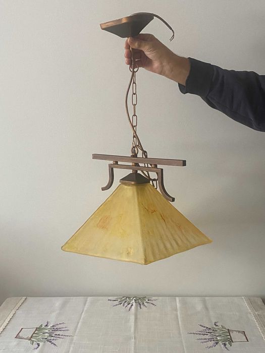 Oryginalna szklana lampa wisząca duża