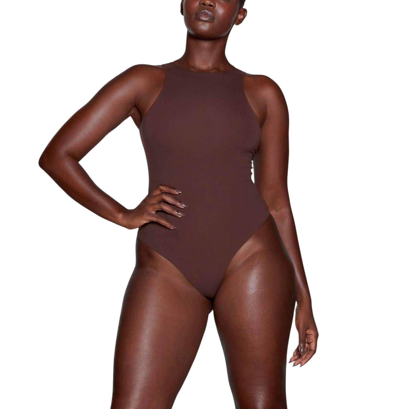 Боді Skims Fits Everybody High Neck Bodysuit Cocoa
