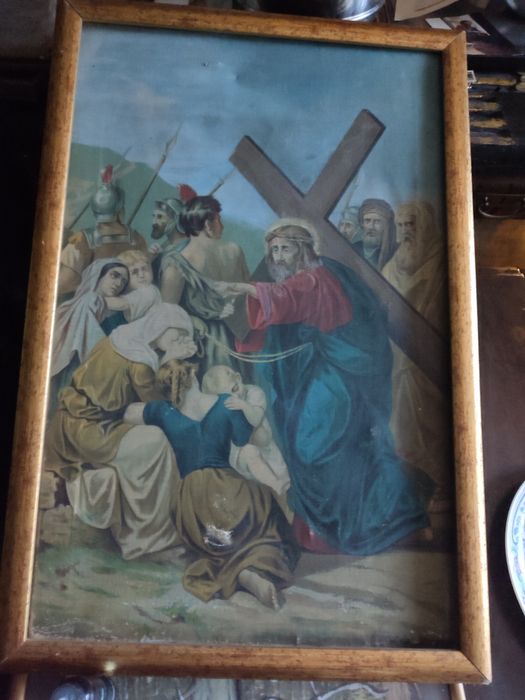 Stary obraz religijny
Stary obraz religijny – Droga Krzyżowa, Jezus z