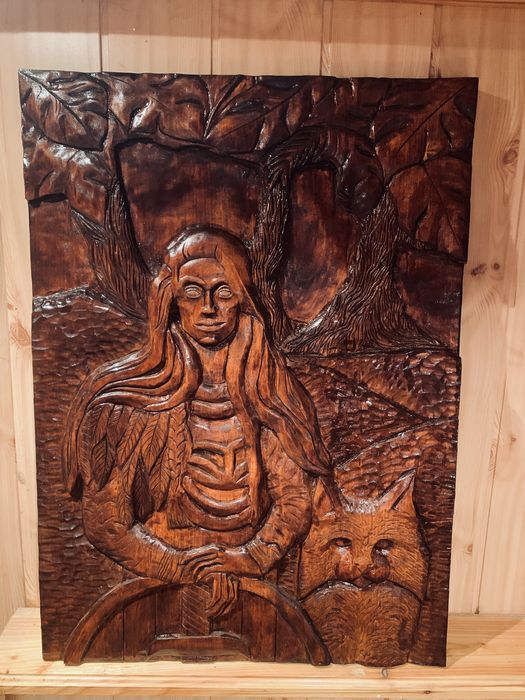 Картина з дерева, рельєфне пано, різьба по дереву