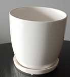 Doniczka ceramiczna z podstawkiem Polnix 17x17 cm biała NOWA