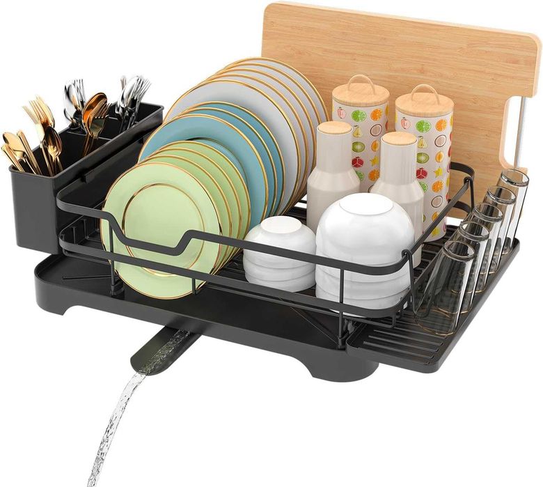 Ociekacz na Naczynia Taca Blat Suszarka Stojak Odpływ 54cm CZARNY