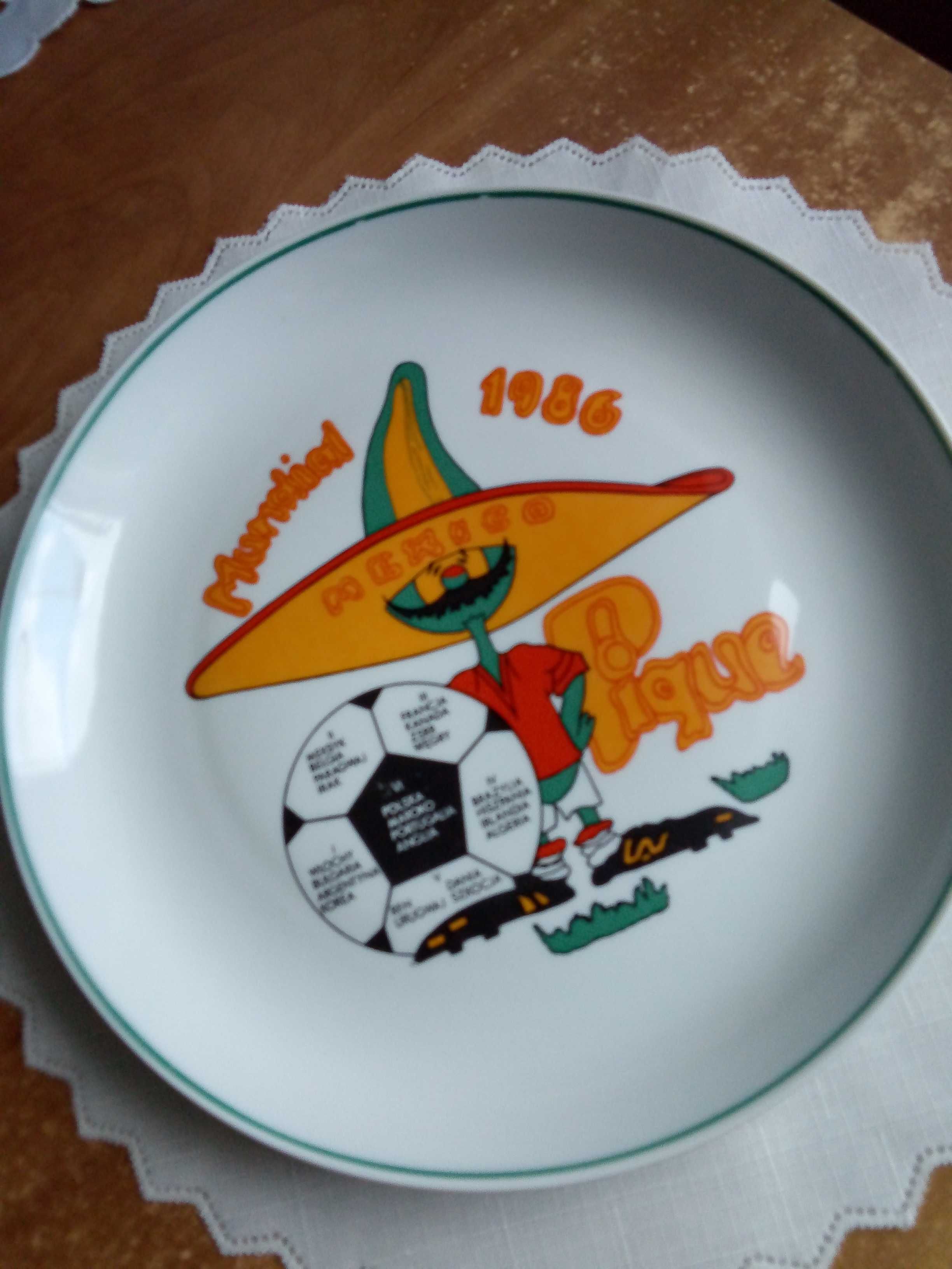 Talerz kolekcjonerski - Mundial 1986 , Mexico porcelana