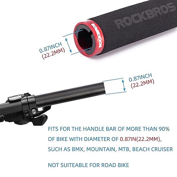 Uchwyty rowerowe Rockbros BT1001BKRD z gąbki na kierownicę - czarno-cz