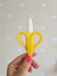 Gryzak banan nowy dla dziecka zabawka sensoryczna silikonowa szczotecz