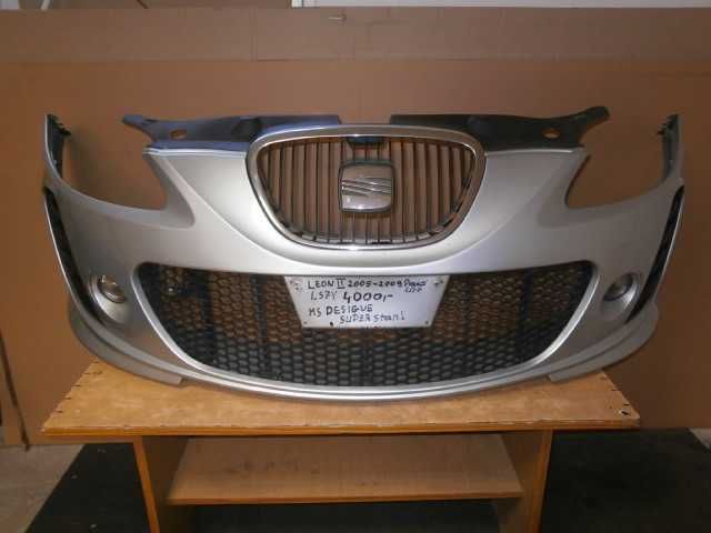 seat leon II MS Design 05-09 zderzak przód przedni srebrny LS7Y ładny