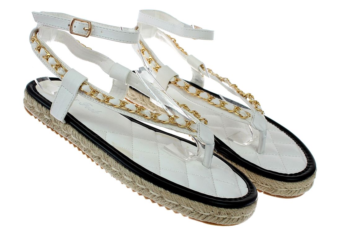 Sandały Japonki Espadryle Ozdobne Paski Sandałki 6425 Roz. 36