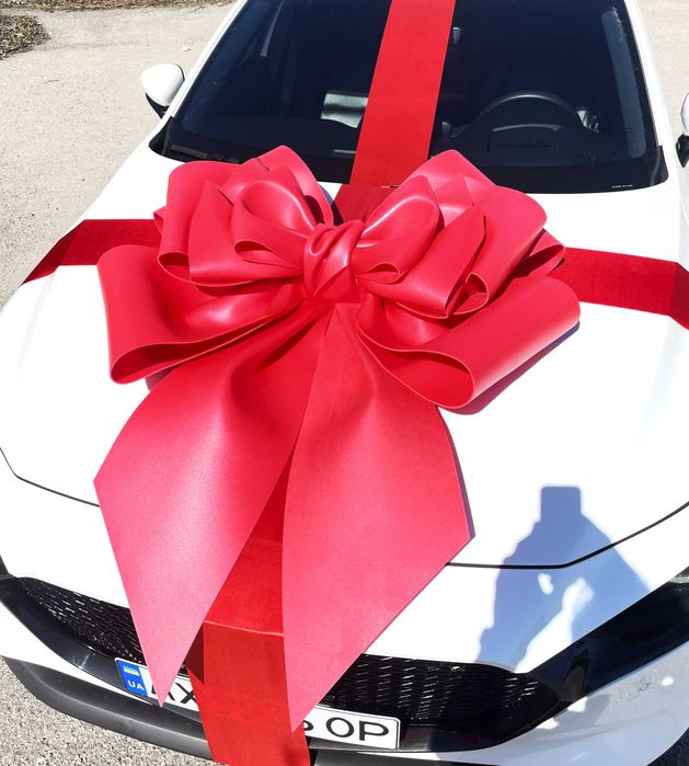 Яркий бант на машину – стильное украшение