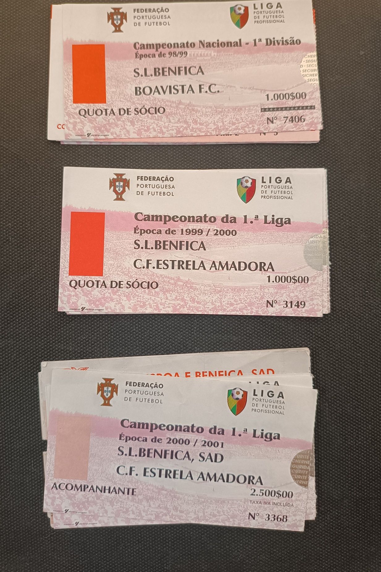 Bilhetes futebol Benfica - troca