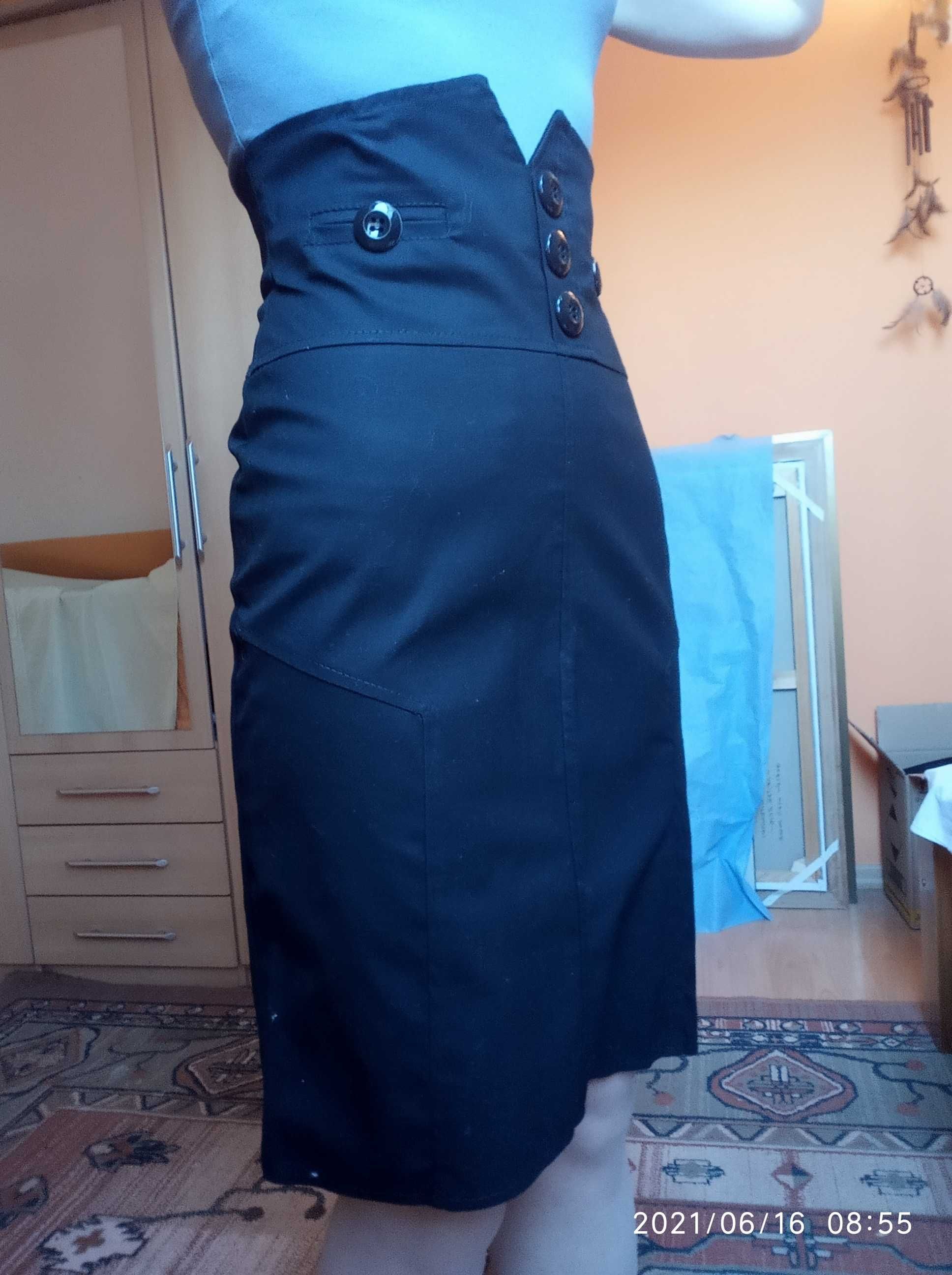 ołówkowa czarna spódnica wysoki stan pin up retro vintage rozm. SX 34