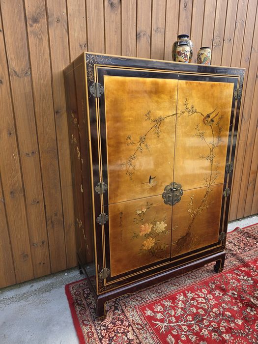 Orientalna chińska komoda szafka ręcznie malowana złota #2003 Węgrów