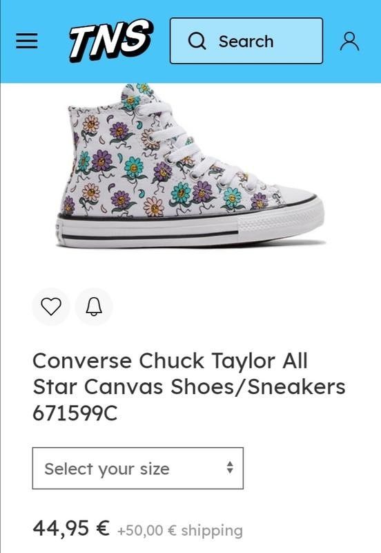 Високі кеди для дівчинки Converse (оригінал)