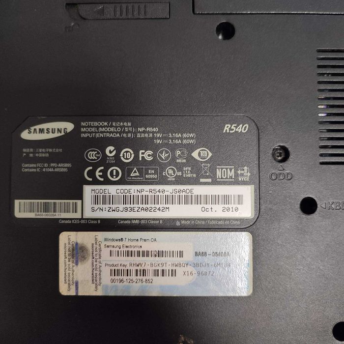 Ноутбук Samsung  NP R540 JS0ADE  i5-520M 500gb пробег 5к, 2gb 4gb ddr3