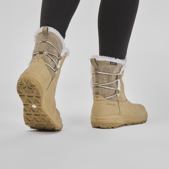 Botas de caminhada na neve quentes e impermeáveis mulher,