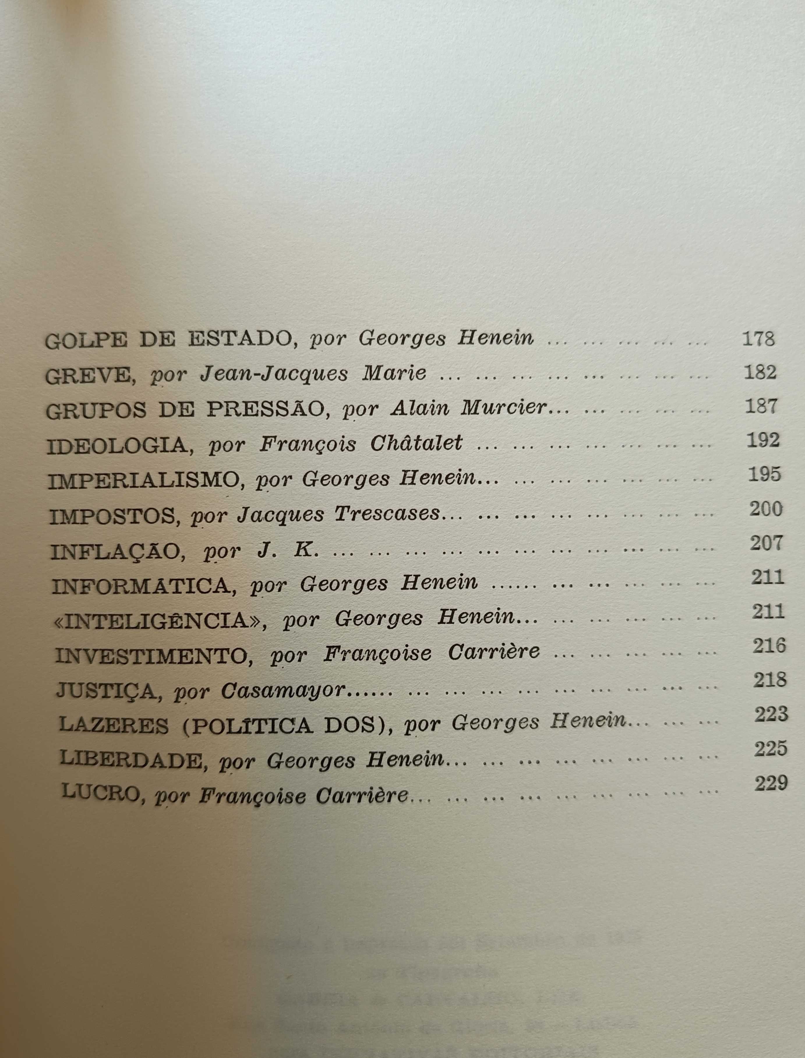 Pequena Enciclopédia Política (I e II) - Lacouture, Châtelet et al.