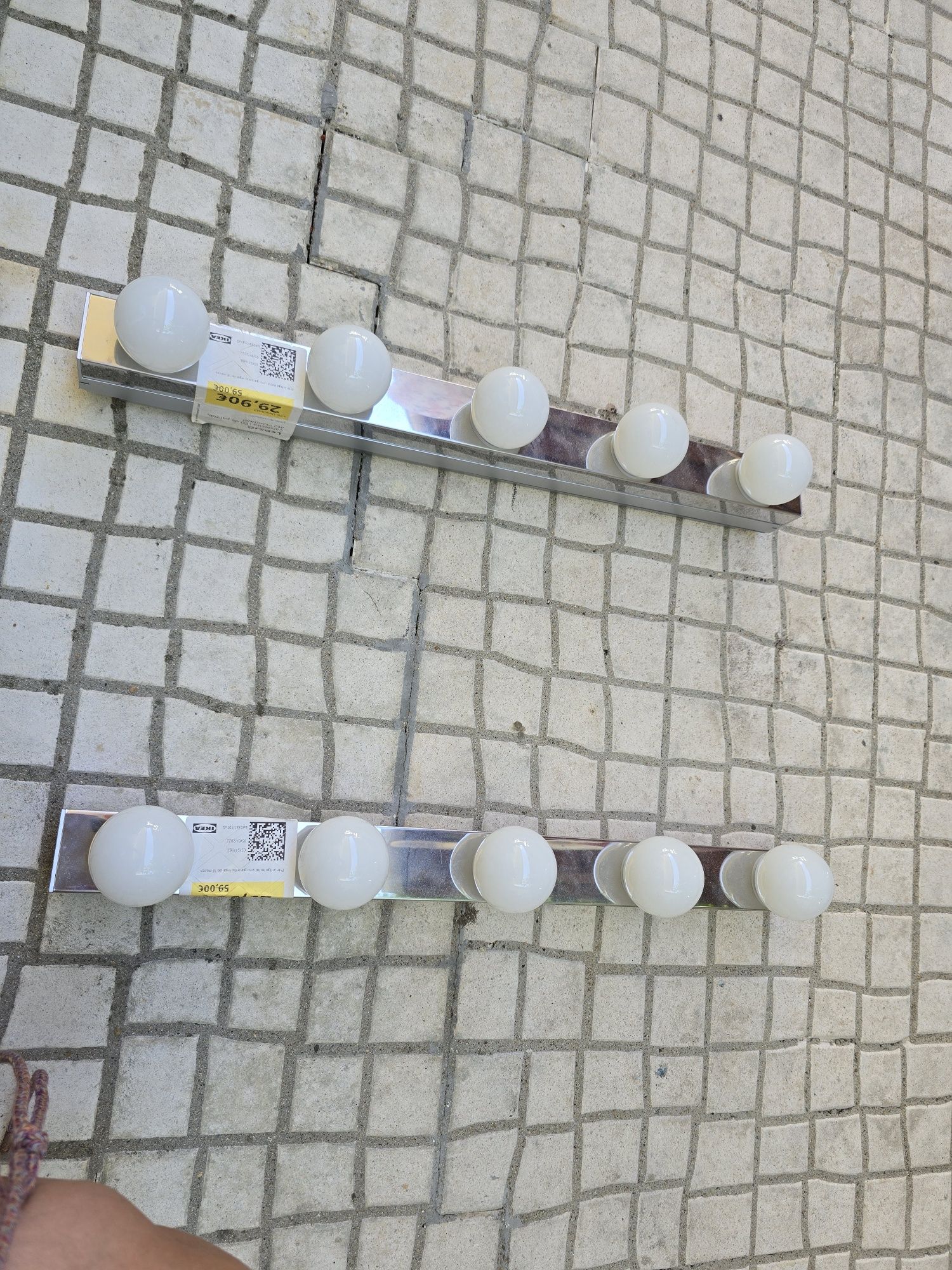 Calha com lâmpadas