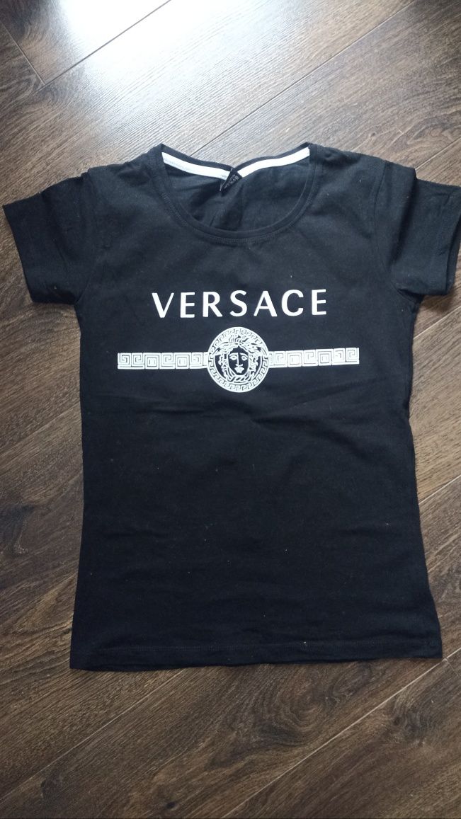 Czarna koszulka t-shirt Versace