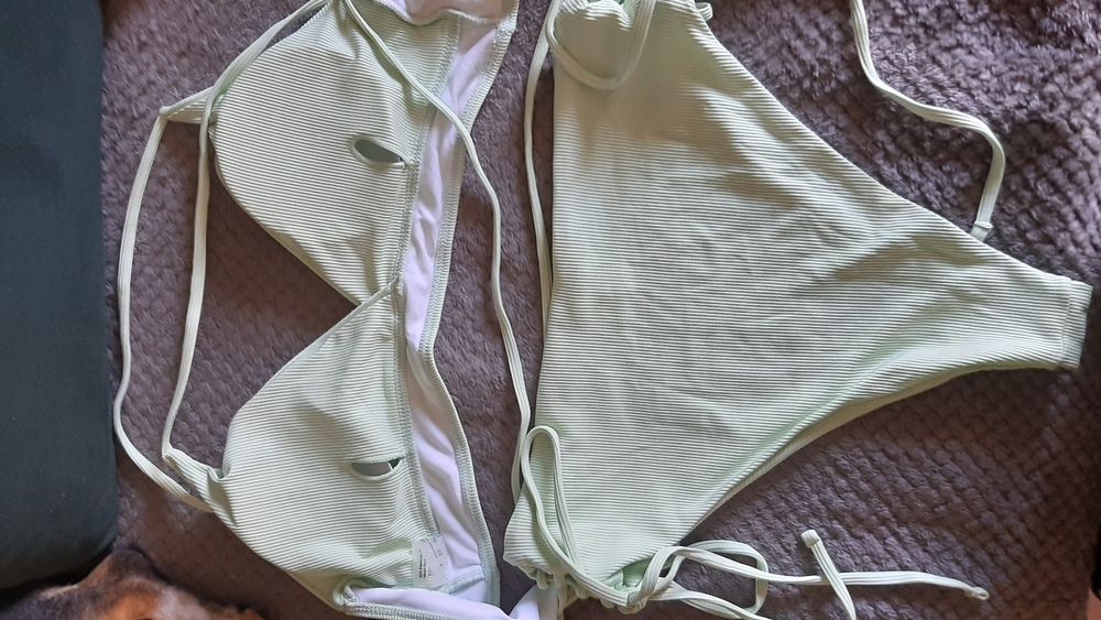 Miętowy 2 częściowy strój kąpielowy L