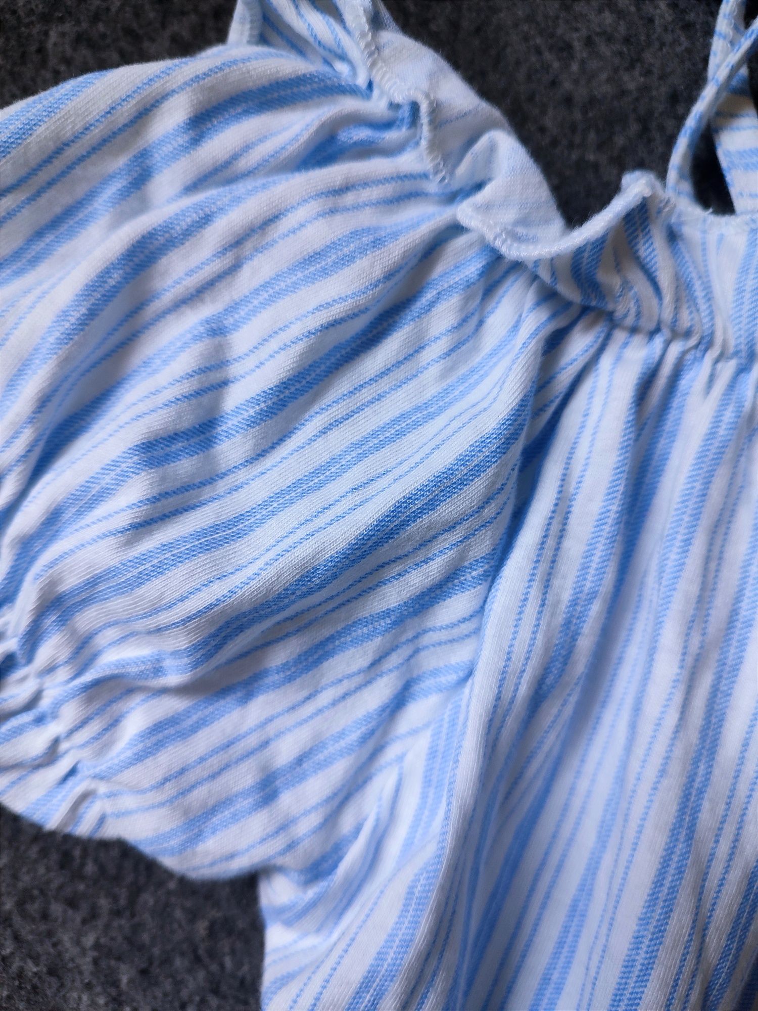Damska bluzka w paski w stylu hiszpanki na lato 36/S
