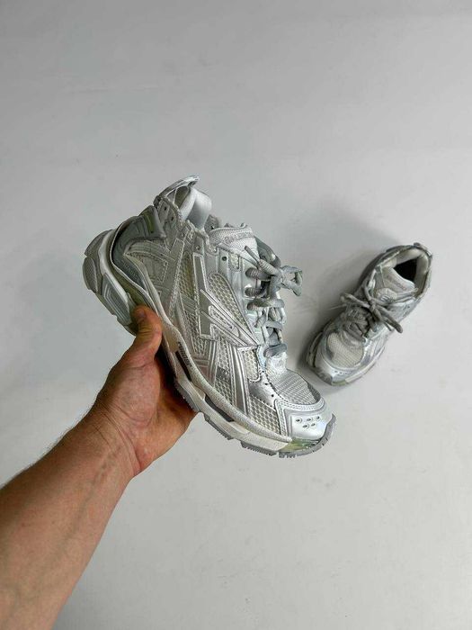 BALENCIAGA Runner кроссовки металлик кеди кеды кросівки білі 42 43 44