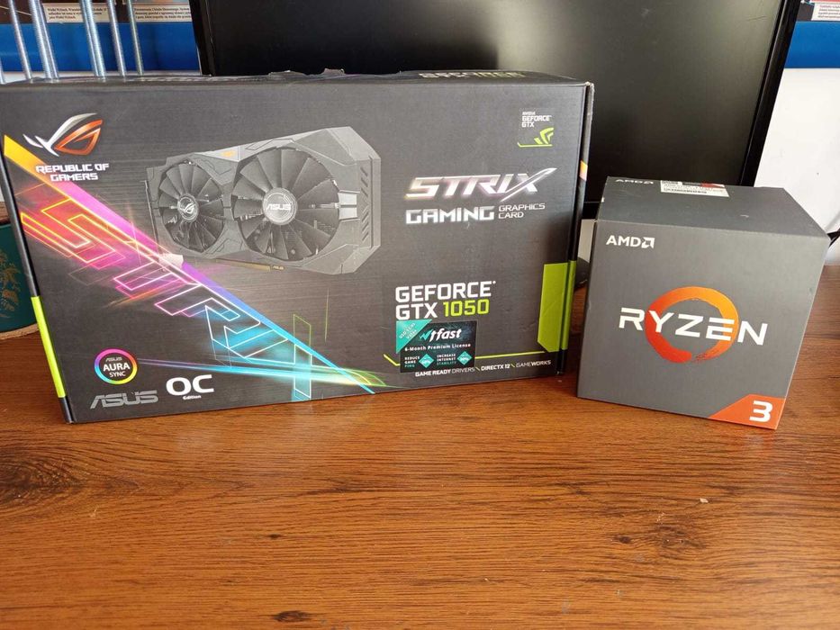 GTX 1050 2gb + ryzen 3 1300x + chłodzenie stan jak nowe