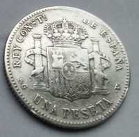 Uma peseta Afonso XIII 1899 Spain prata