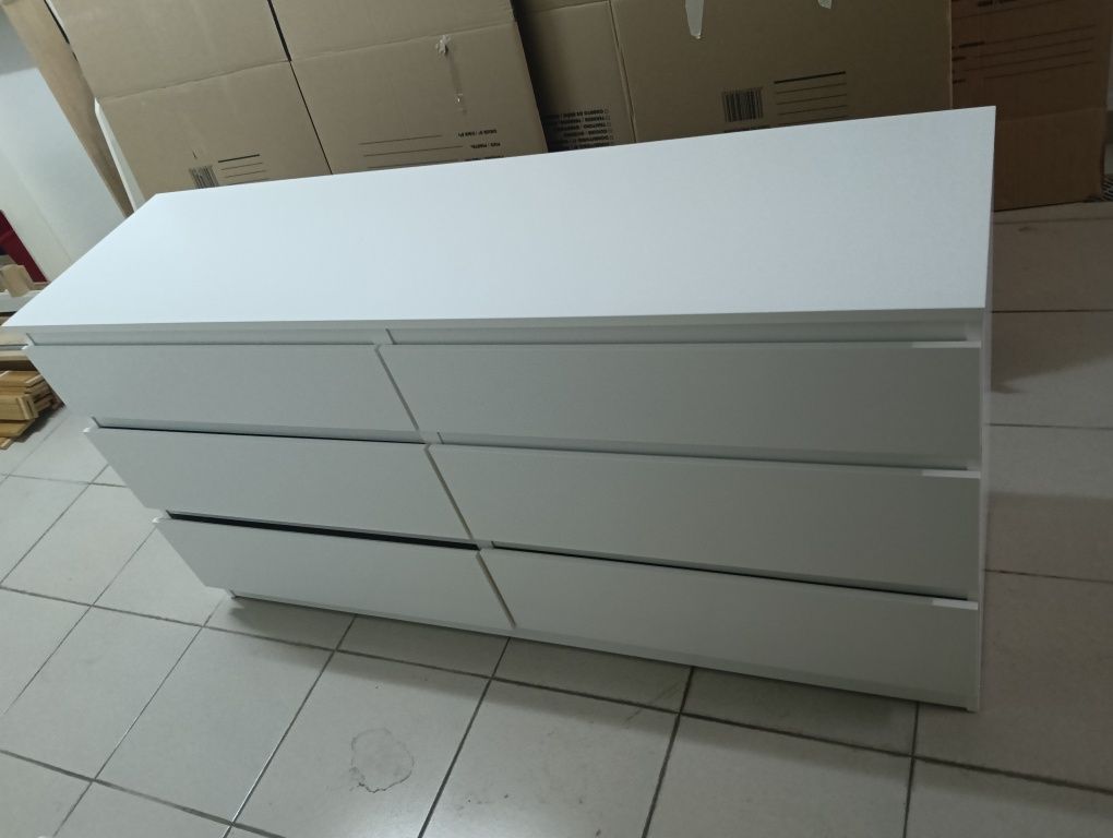 Cómoda c/6 gavetas, branco, 140x72