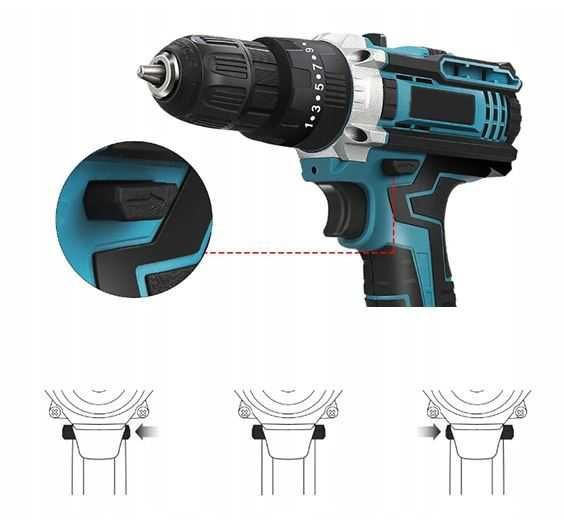 WIERTARKO-WKRĘTARKA Akumulatorowa 21V niebieska 2 Akumulatory 2.0Ah