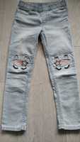 2x Spodnie jeans unicorn jednorożec 98/104