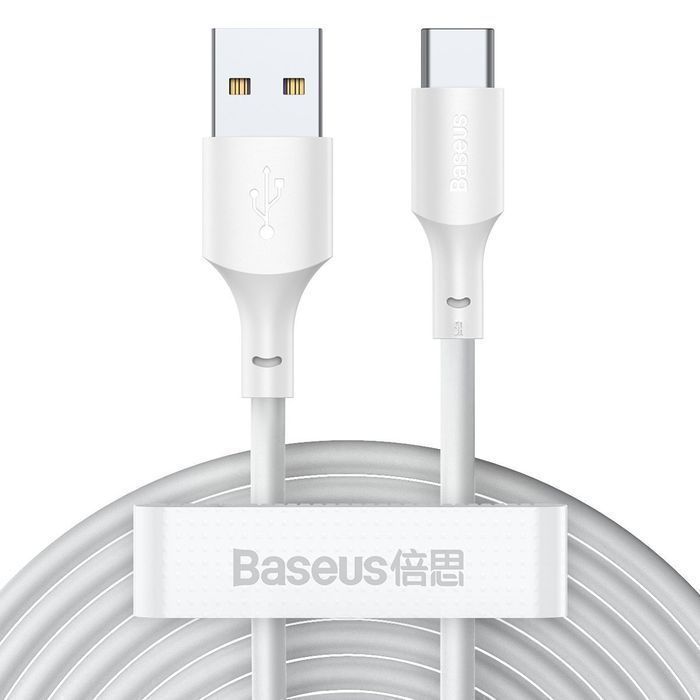 Kabel Baseus USB DO USB-C 1.5m Szybkie Ładowanie 2szt Białe