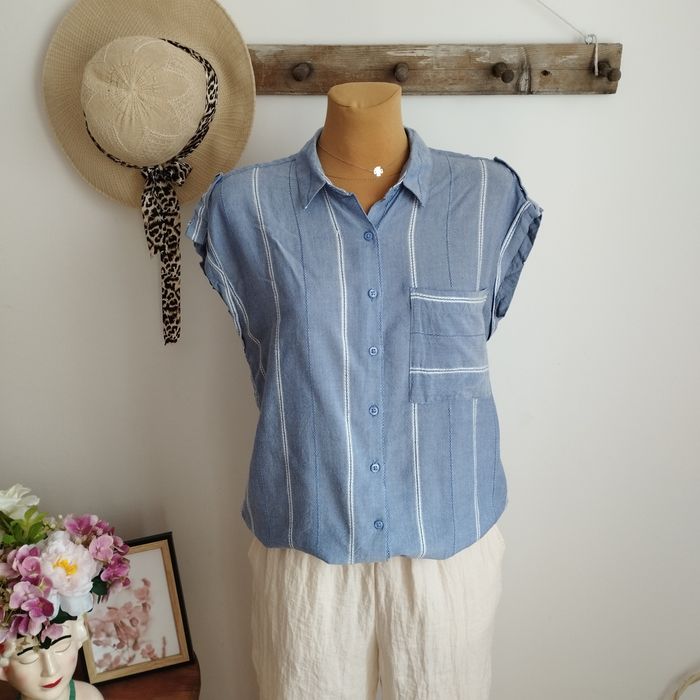 Bluzka damska Next r.38 w paski zapinana na guziki z kieszonką